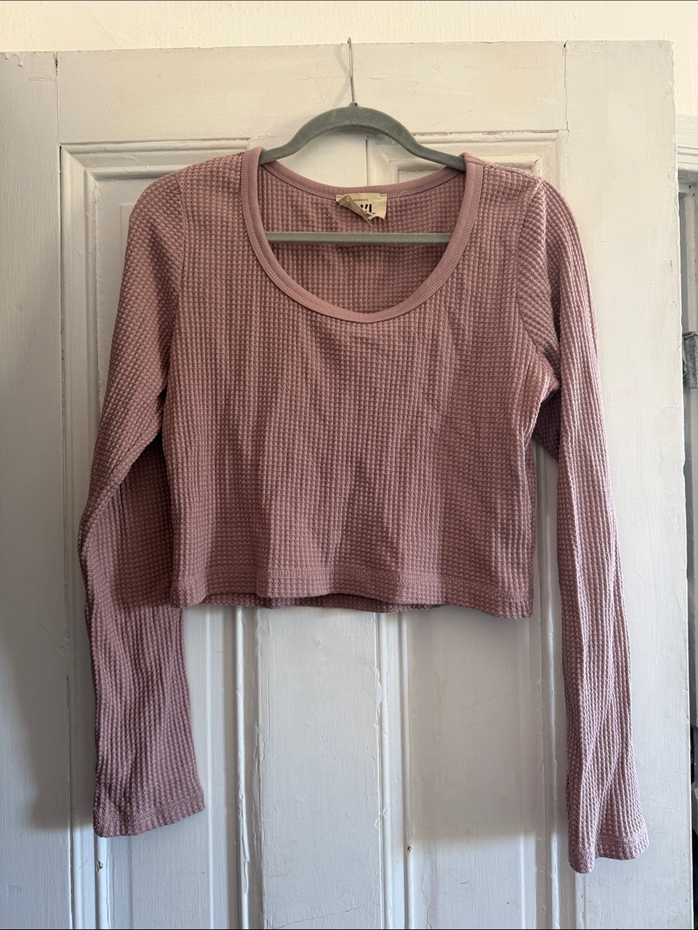Madewell cropped pink long sleeve